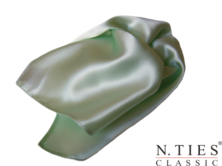 Kapesníček, zelená - Pistachio Cream - hedvábný acetátový satén