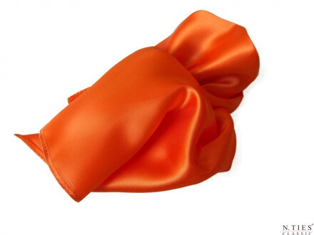 Šátek, oranžová - Vibrant Orange - 55x55cm - hedvábný acetátový satén