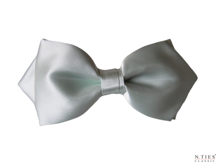 Motýlek asymetrický, zelená - Mint Cream - hedvábný acetátový satén