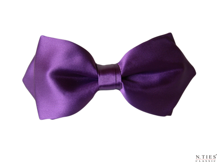Motýlek asymetrický, fialová - Royal Lilac - hedvábný acetátový satén