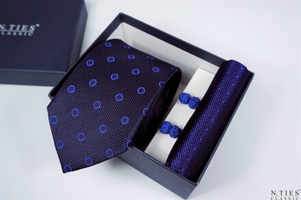 Hedvábný kravatový set - královská modrá, Royal Blue