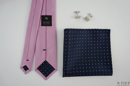 Hedvábný kravatový set - růžovofialová