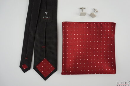 Hedvábný kravatový set - černá
