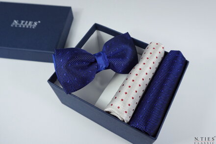 Hedvábný motýlkový set - Royal Blue