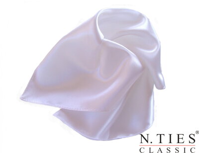 Šátek, bílá - Chalk White - 55x55cm - hedvábný acetátový satén