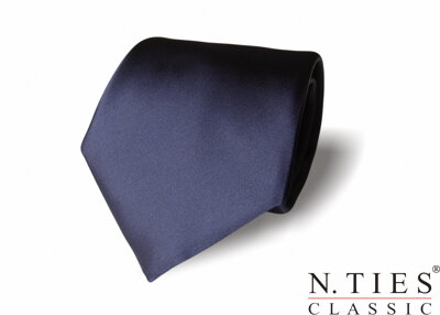 Kravata modrá tmavá - Navy - hedvábný acetátový satén