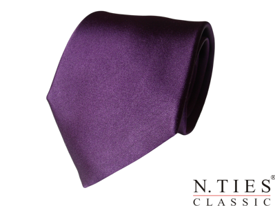 Kravata fialová tmavá - hedvábný tkaný satén