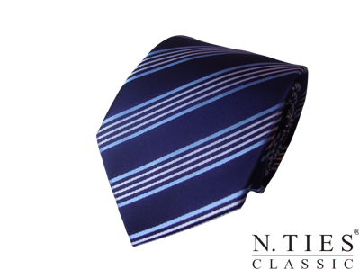 Kravata tmavě modrá, pruh - mikrovlákno