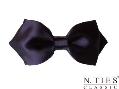 Motýlek asymetrický, fialová tmavá - Grape - hedvábný acetátový satén