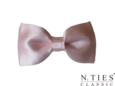 Motýlek klasický, růžová světlá - Pearl - hedvábný acetátový satén 