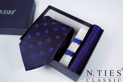Hedvábný kravatový set - královská modrá, Royal Blue