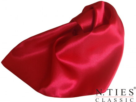 Šátek, červená královská - Royal Red - 55x55cm - hedvábný acetátový satén