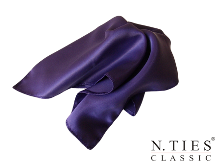 Šátek, fialovomodrá - Corsica - 55x55cm - hedvábný acetátový satén