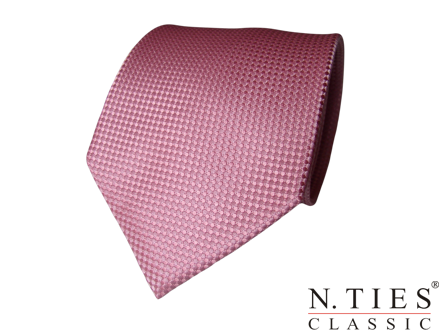 Kravata růžová - hedvábný tkaný žakár