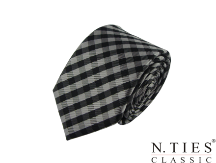 Kravata černobílá - mikrovlákno
