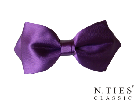 Motýlek asymetrický, fialová - Royal Lilac - hedvábný acetátový satén