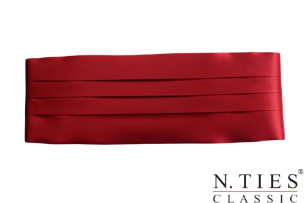 Smokingový pás, červená tmavá - Crimson - hedvábný acetátový satén
