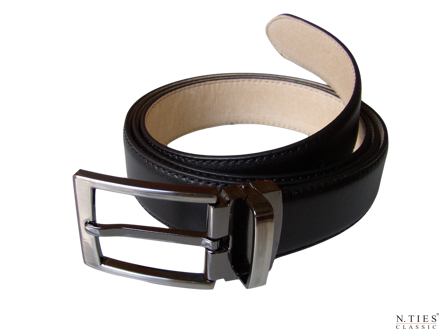 Kožený opasek, černá - Black