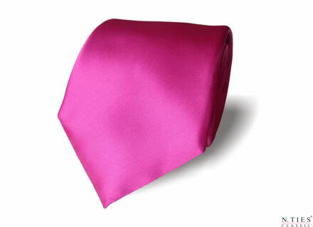 Kravata fuchsiová - Magenta - hedvábný acetátový satén