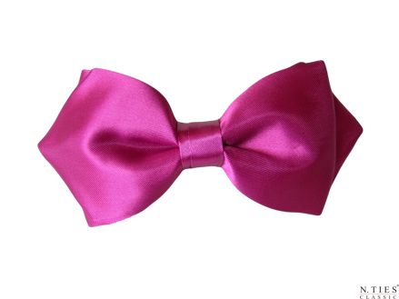 Motýlek asymetrický, fuchsiová - Magenta - hedvábný acetátový satén 