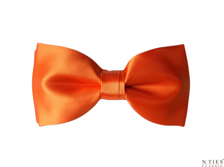 Motýlek klasický, oranžová - Vibrant Orange - hedvábný acetátový satén