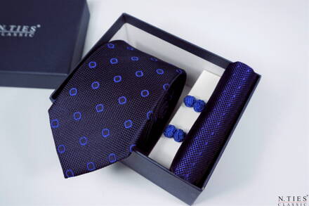 Hedvábný kravatový set - královská modrá, Royal Blue