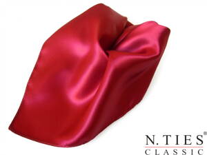 Šátek, červená tmavá - Crimson - 55x55cm - hedvábný acetátový satén