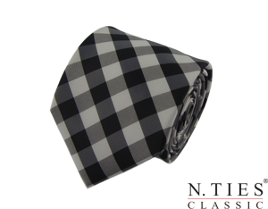 Kravata černobílá - mikrovlákno