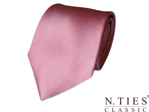 Kravata růžová - hedvábný tkaný satén