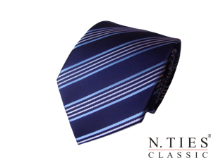 Kravata tmavě modrá, pruh - mikrovlákno