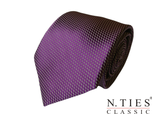 Kravata se vzorem, fialovovínová, drobný vzor - mikrovlákno