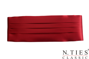 Smokingový pás, červená tmavá - Crimson - hedvábný acetátový satén