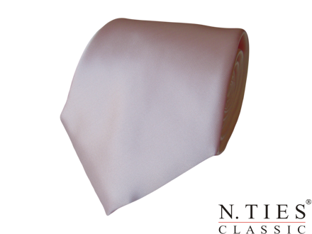 Kravata růžová světlá - Pearl Pink - hedvábný acetátový satén