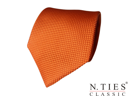 Kravata oranžová - hedvábný tkaný žakár