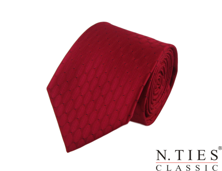 Kravata červená, diamantový vzor - mikrovlákno
