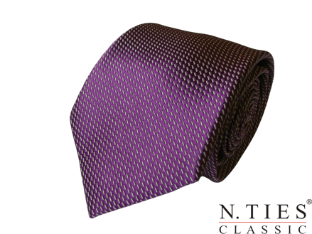 Kravata se vzorem, fialovovínová, drobný vzor - mikrovlákno