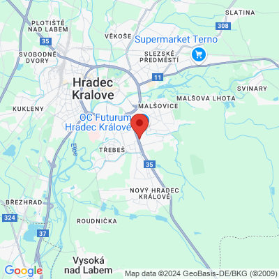 Google map: Brněnská 700, Hradec Králové